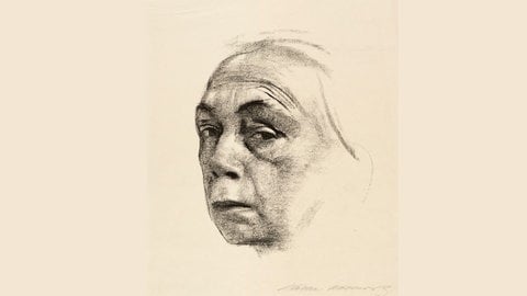 Käthe Kollwitz, Selbstbildnis, 1924 (Foto: Pressestelle, Axel Killian) Käthe Kollwitz, Selbstbildnis, 1924