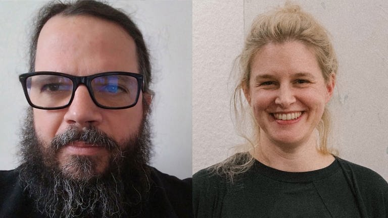 Tamina Kutscher und Ingo Petz von der Plattform Dekoder (Foto: Helena Melikov/x3-podcast, Ingo Petz)