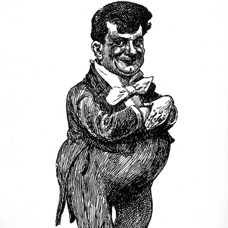 Der Humorist, Volkssänger und Vortragskünstler Otto Reutter (1870-1931) nach einer Karikatur von P. Richards (Foto: picture-alliance / dpa, picture-alliance / dpa - Röhnert)
