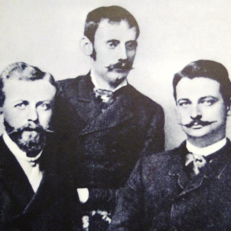 Carl Peters (Mitte) mit Dr. Karl Juhlke und Joachim Graf