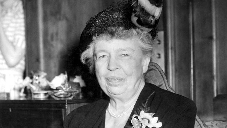 Eleanor Roosevelt, Witwe des US-Präsidenten Franklin D. Roosevelt, am 30. Juni 1950 in London 