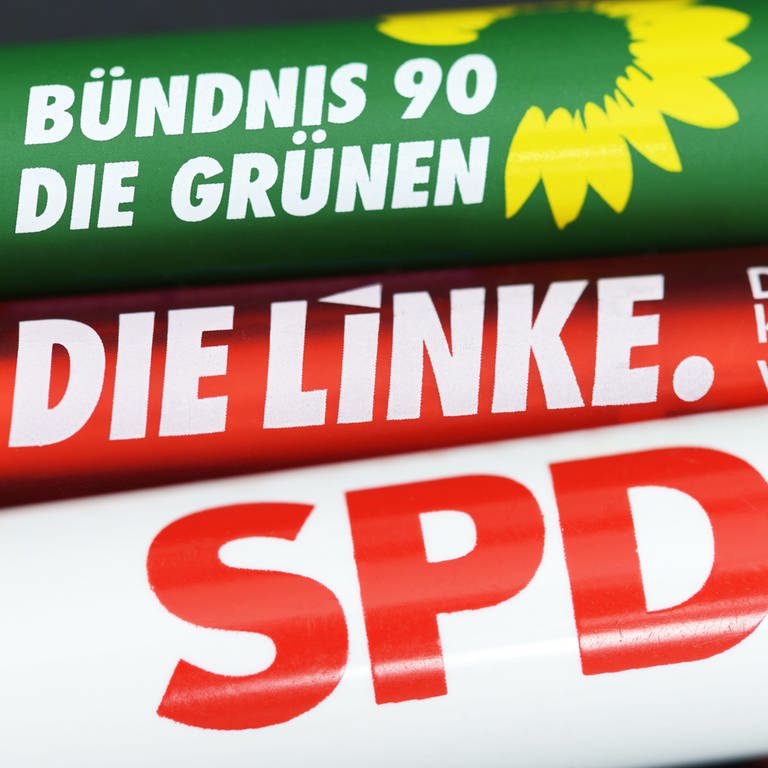 Kugelschreiber von: SPD, Bündnis 90Die Grünen und Die Linke (Symbolfoto)