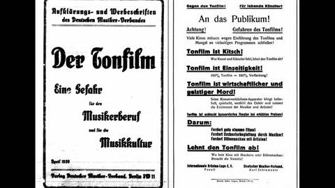 Kampagne gegen den Tonfilm um 1930 (Foto: Verlag Deutscher Musik-Verband)