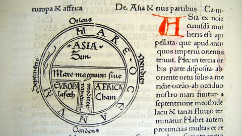 Karte des Abendlandes aus dem 15. Jahrhundert. Illustration von Günther Zainer (1472) (Foto: IMAGO, IMAGO / Artokoloro) Karte des Abendlandes aus dem 15. Jahrhundert. Illustration von Günther Zainer (1472)