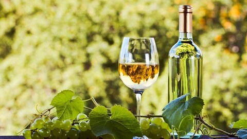 Trauben, Weinglas und Weinflasche: Über die Hälfte der Emissionen von Wein entsteht durch die Verpackung – der versteckte Klimakiller ist die Glasflasche (Foto: Colourbox)